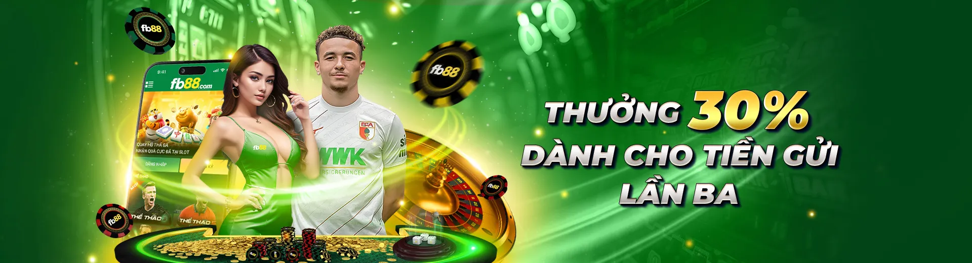 Thưởng Nạp Lại FB88 - Ưu Đãi Hấp Dẫn Cho Thành Viên 1 Thưởng 30% khi nạp lại